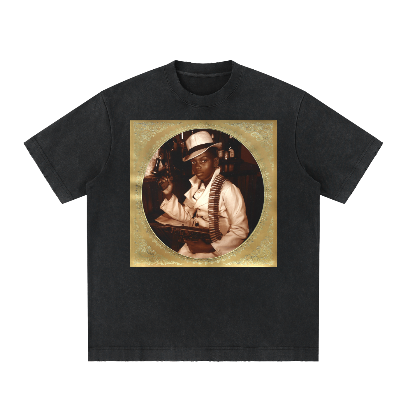 Heavyweight Vintage Washed Frayed T-Shirt