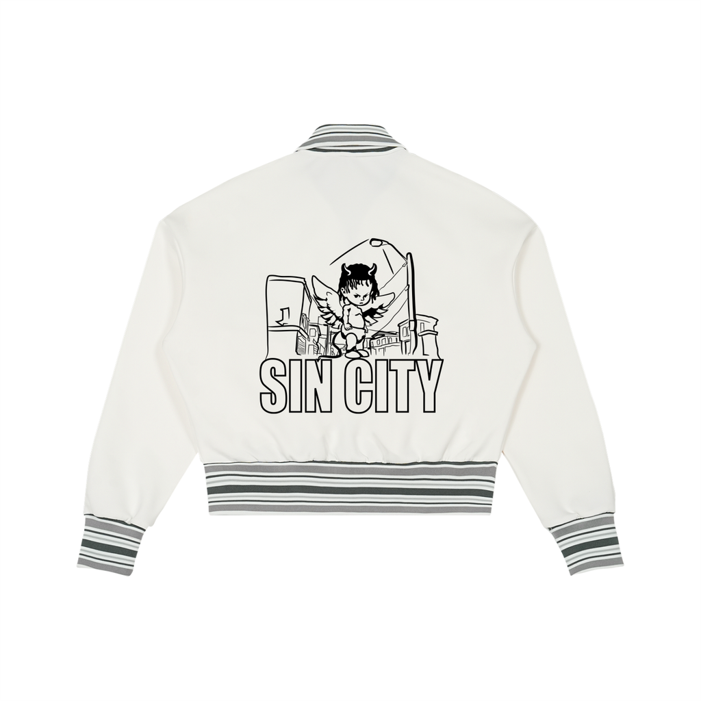 Sin City Striped Rib Collar Zip Jacket
