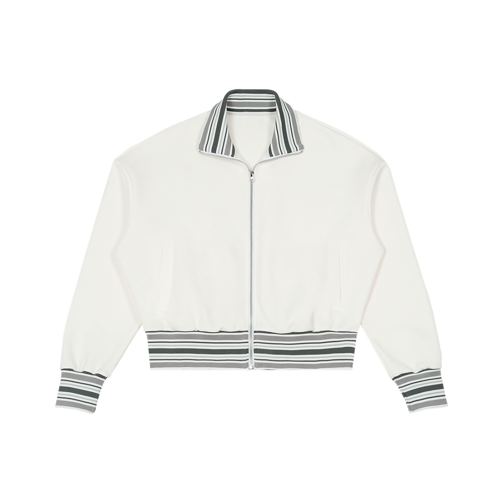 Sin City Striped Rib Collar Zip Jacket