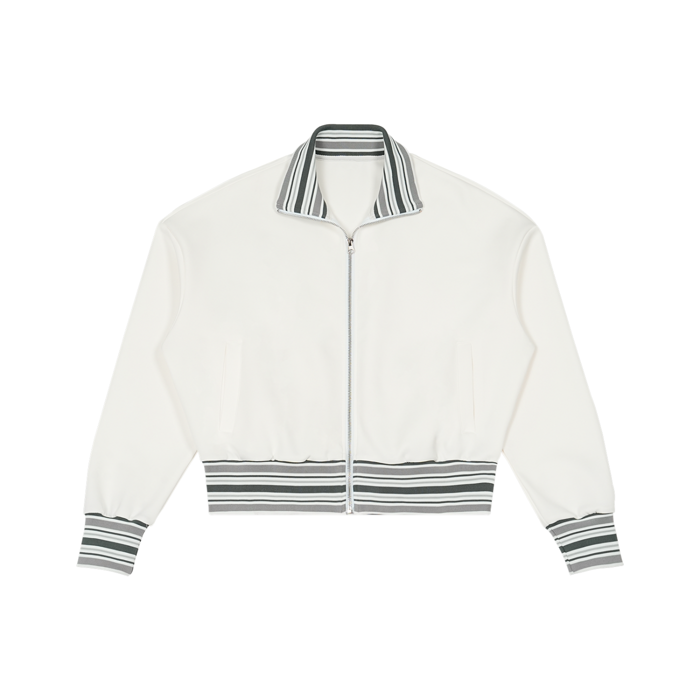Sin City Striped Rib Collar Zip Jacket