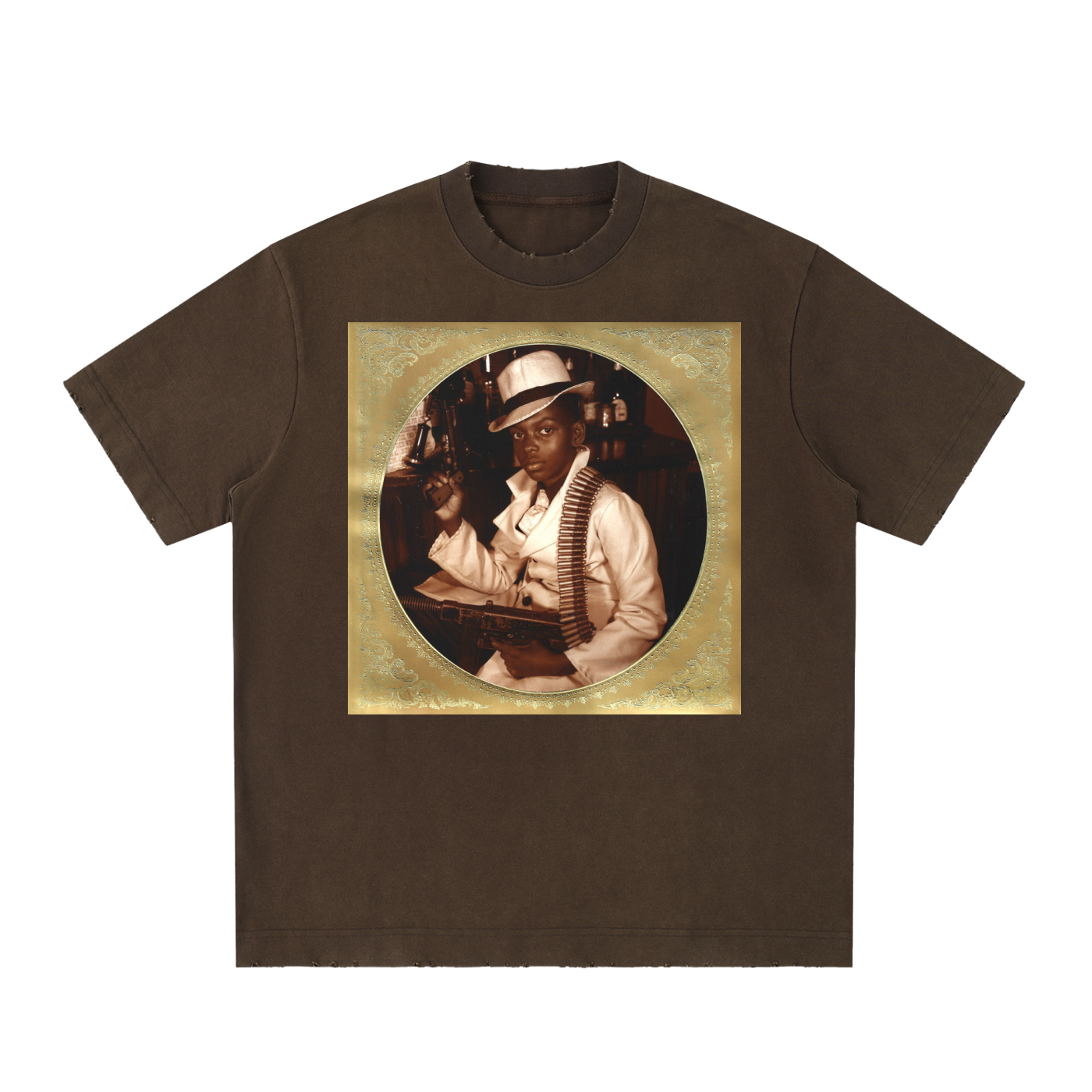 Heavyweight Vintage Washed Frayed T-Shirt