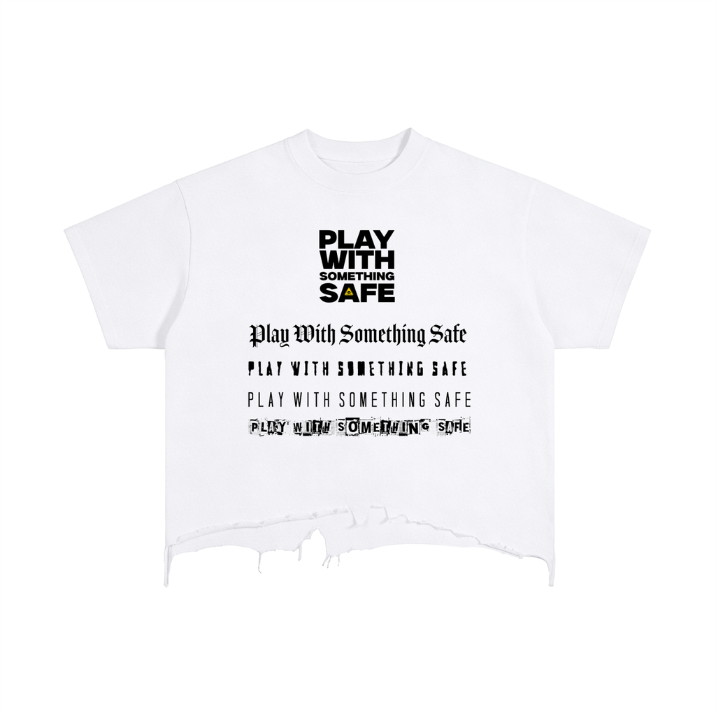 Play With Something Safe Vintage Wash Boxy Distressed Hem T-Shirt
