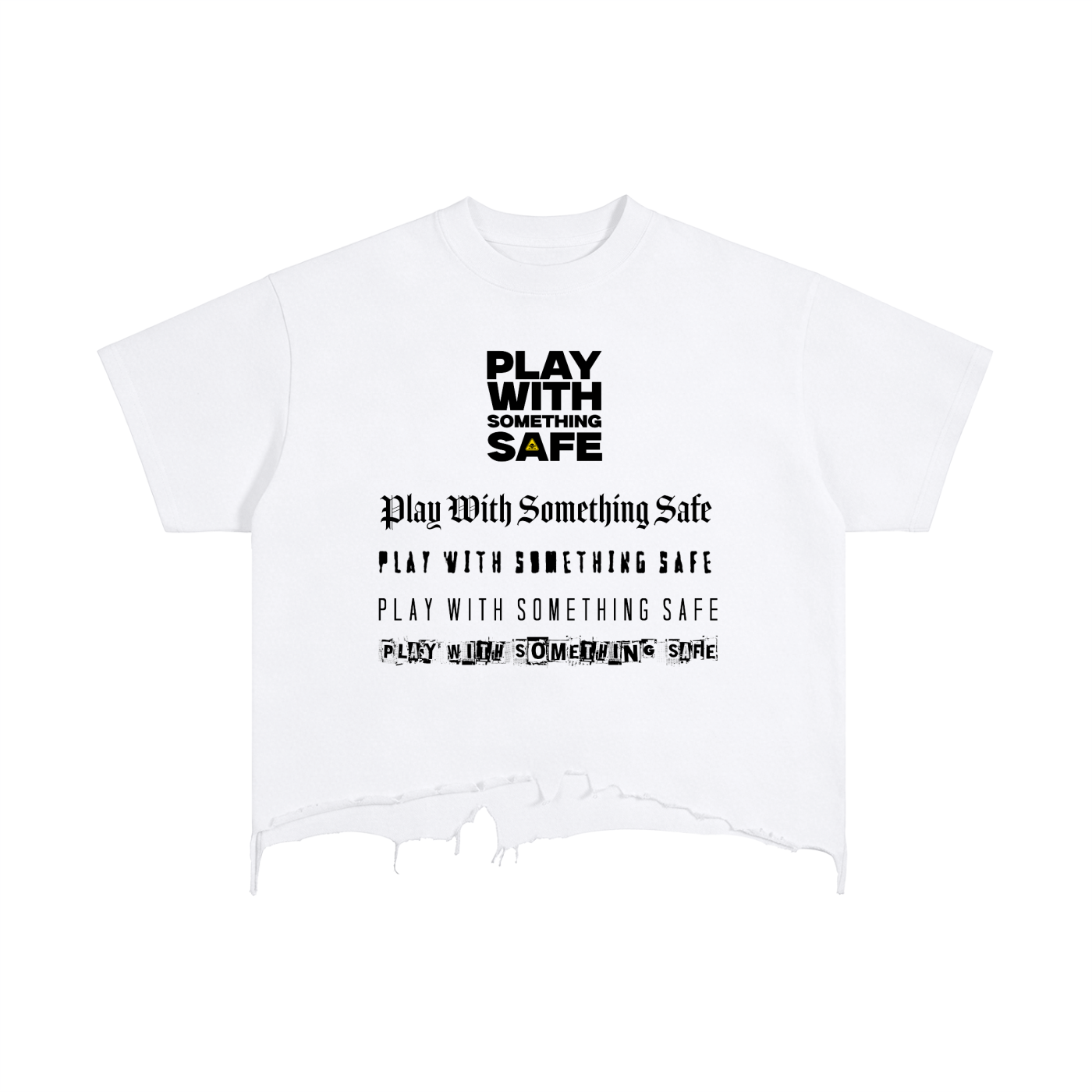Play With Something Safe Vintage Wash Boxy Distressed Hem T-Shirt