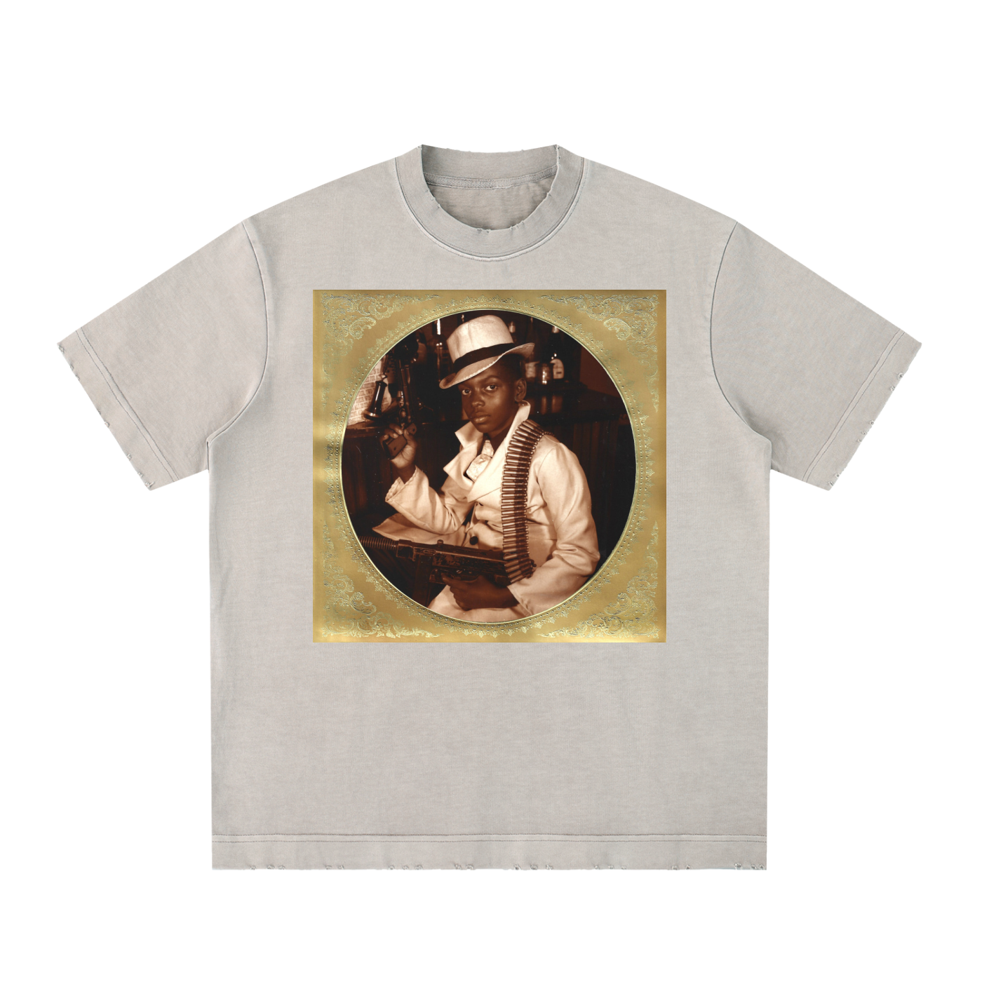 Heavyweight Vintage Washed Frayed T-Shirt