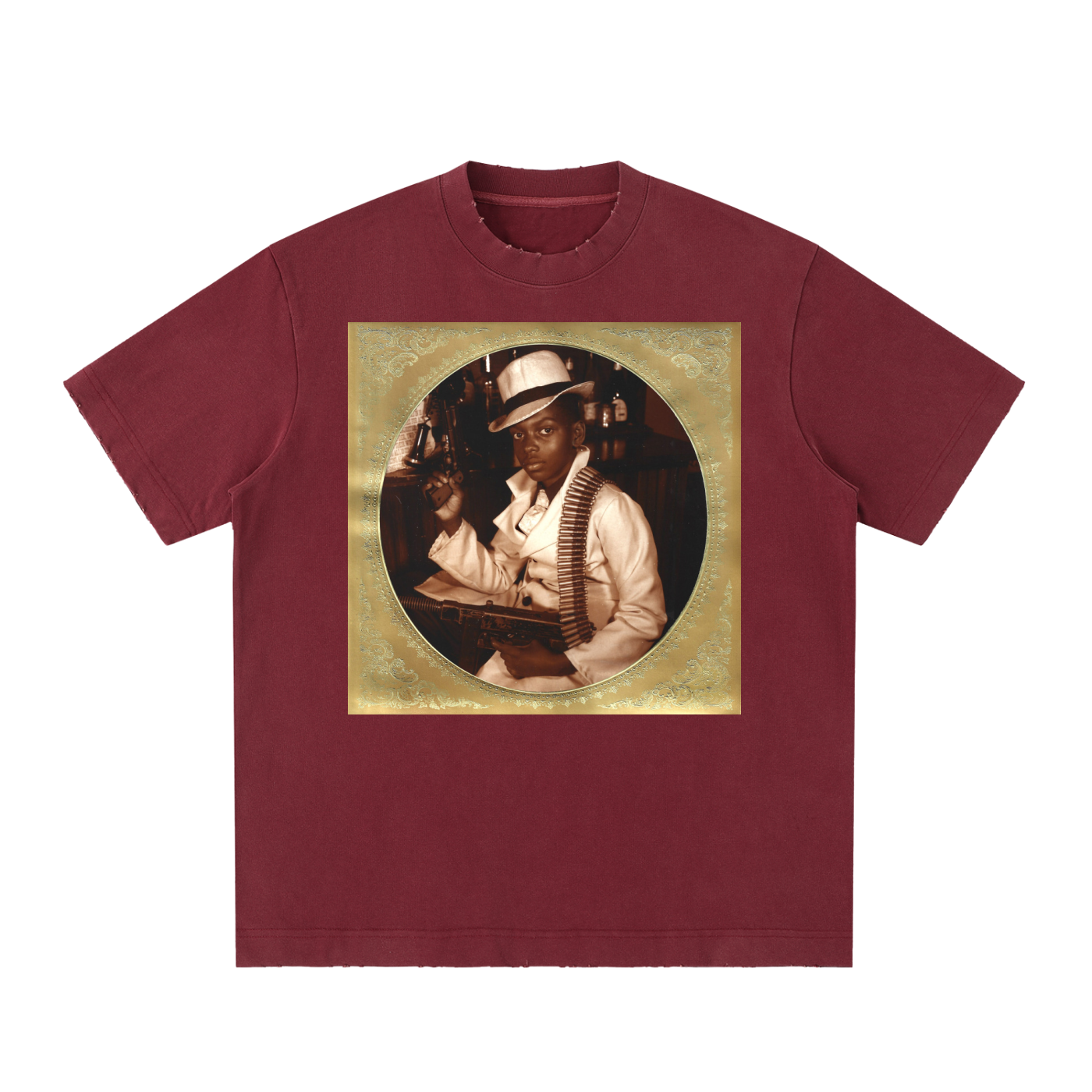 Heavyweight Vintage Washed Frayed T-Shirt
