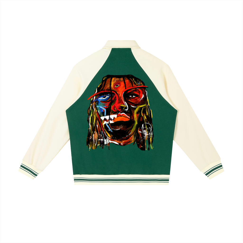 Abstract Sco Sleeve Baseball Jacket