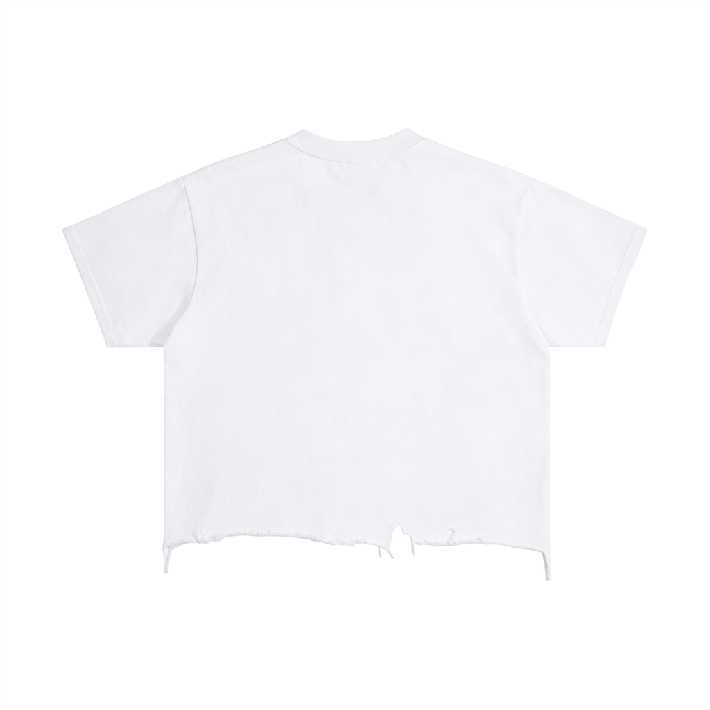 Play With Something Safe Vintage Wash Boxy Distressed Hem T-Shirt